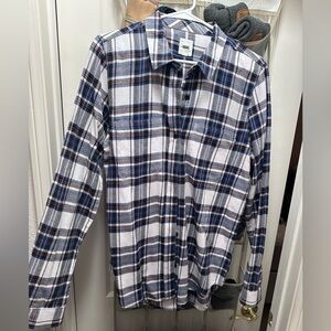 Vans Navy and White Checkered Flannel